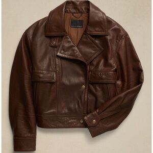 ISO Banana Republic Amelia Leather Bomber Jacket Rich Brown- women’s